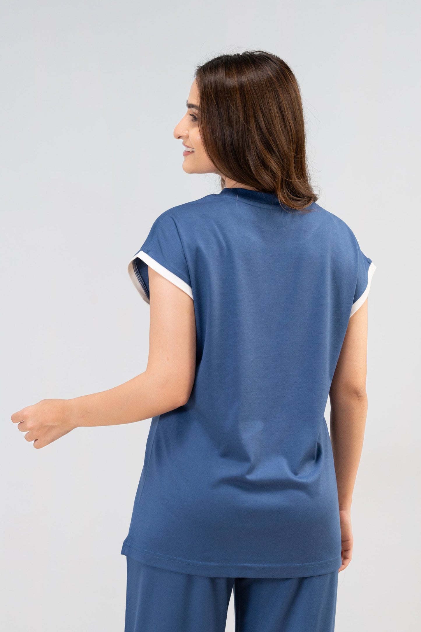 True Blue Lycra PJ Set House of Comfort