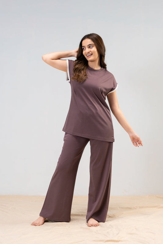 Vintage Wine Lycra PJ Set House of Comfort