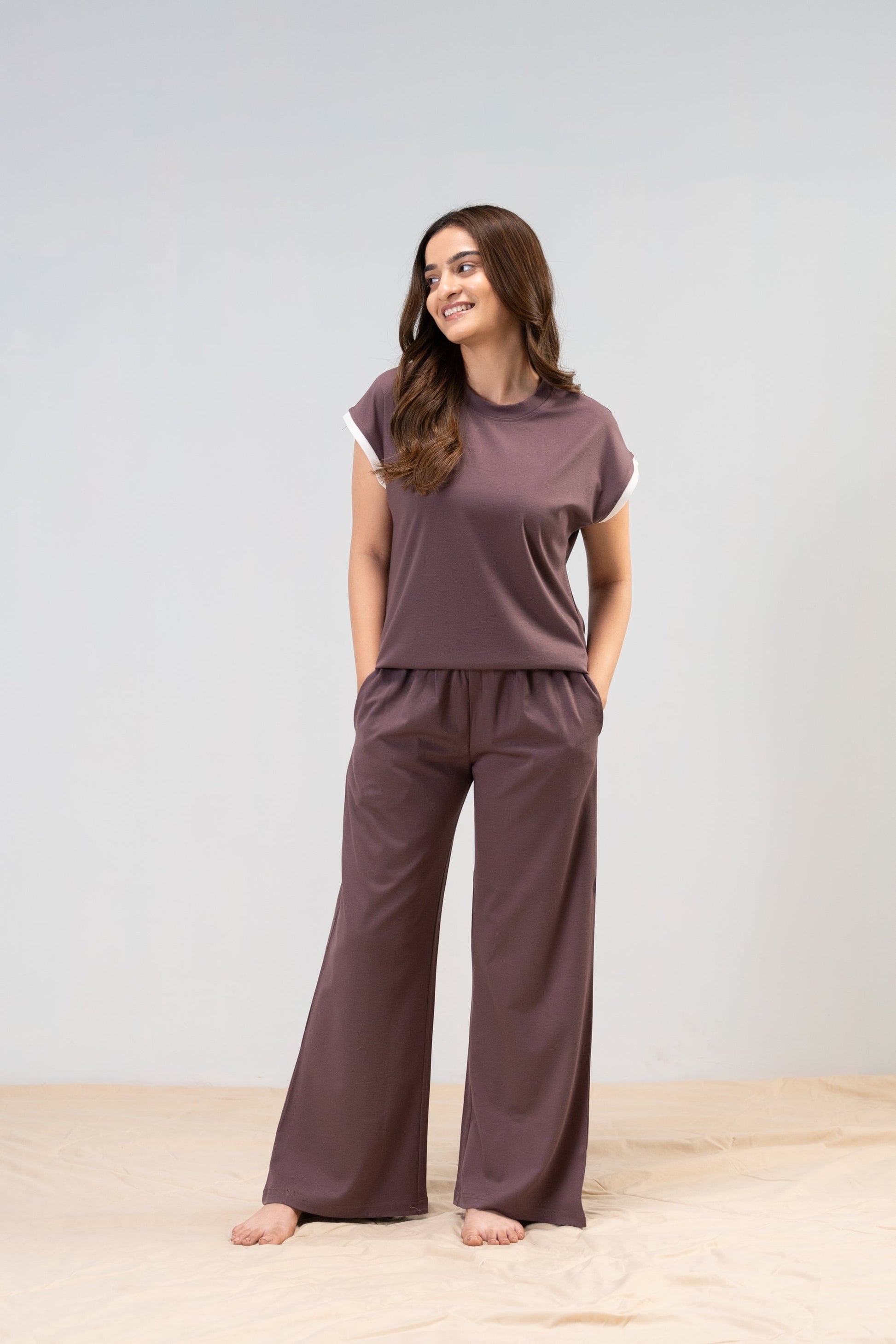 Vintage Wine Lycra PJ Set House of Comfort