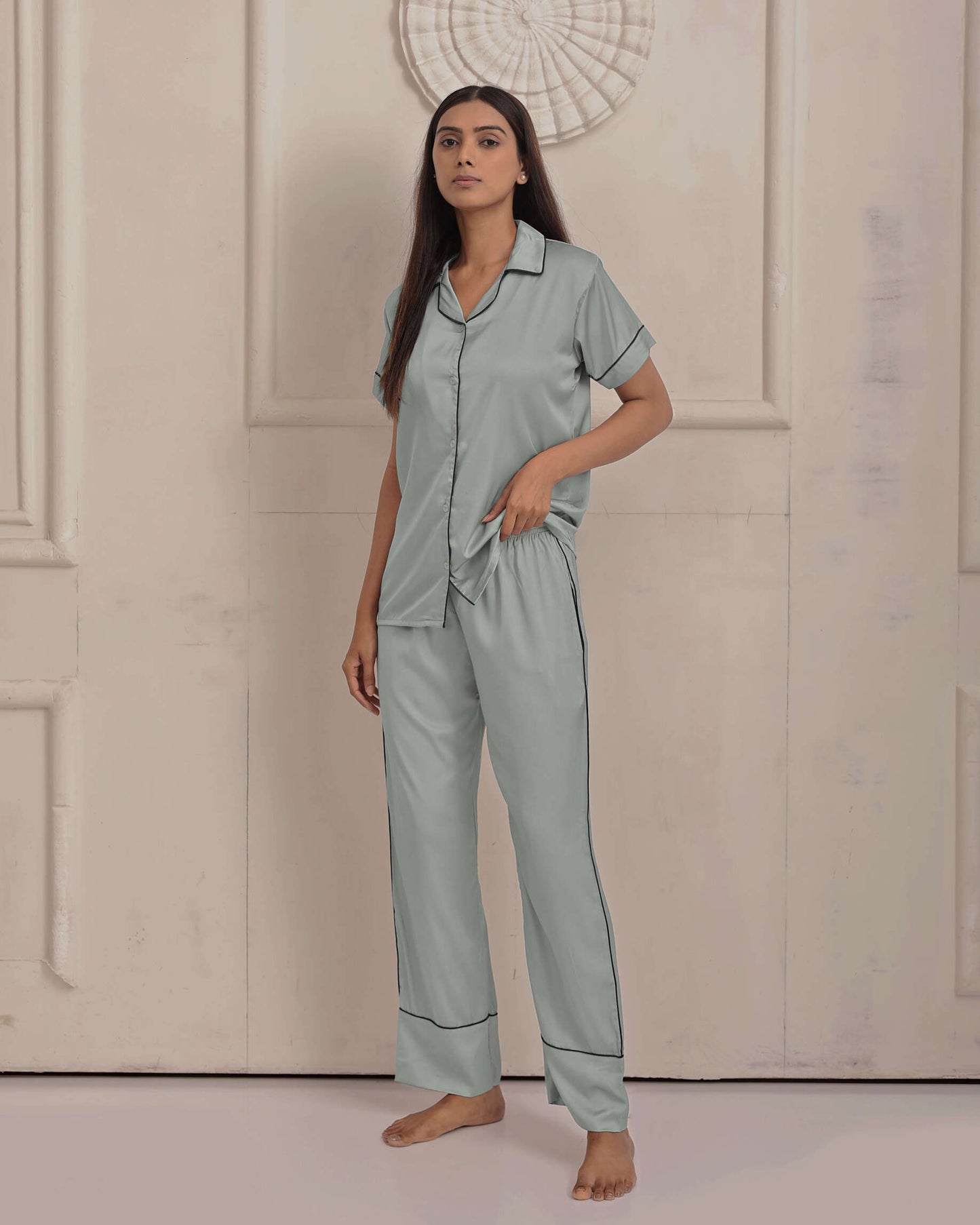 Winter Green Luxe Satin PJ Set House of Comfort