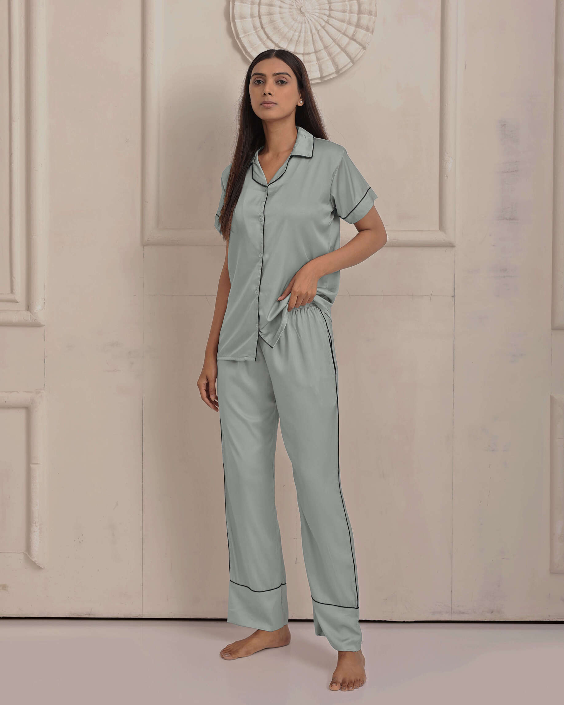 Winter Green Luxe Satin PJ Set House of Comfort