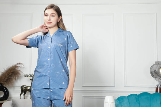 The Travellers Couple PJ Set-Female thehouseofcomfort