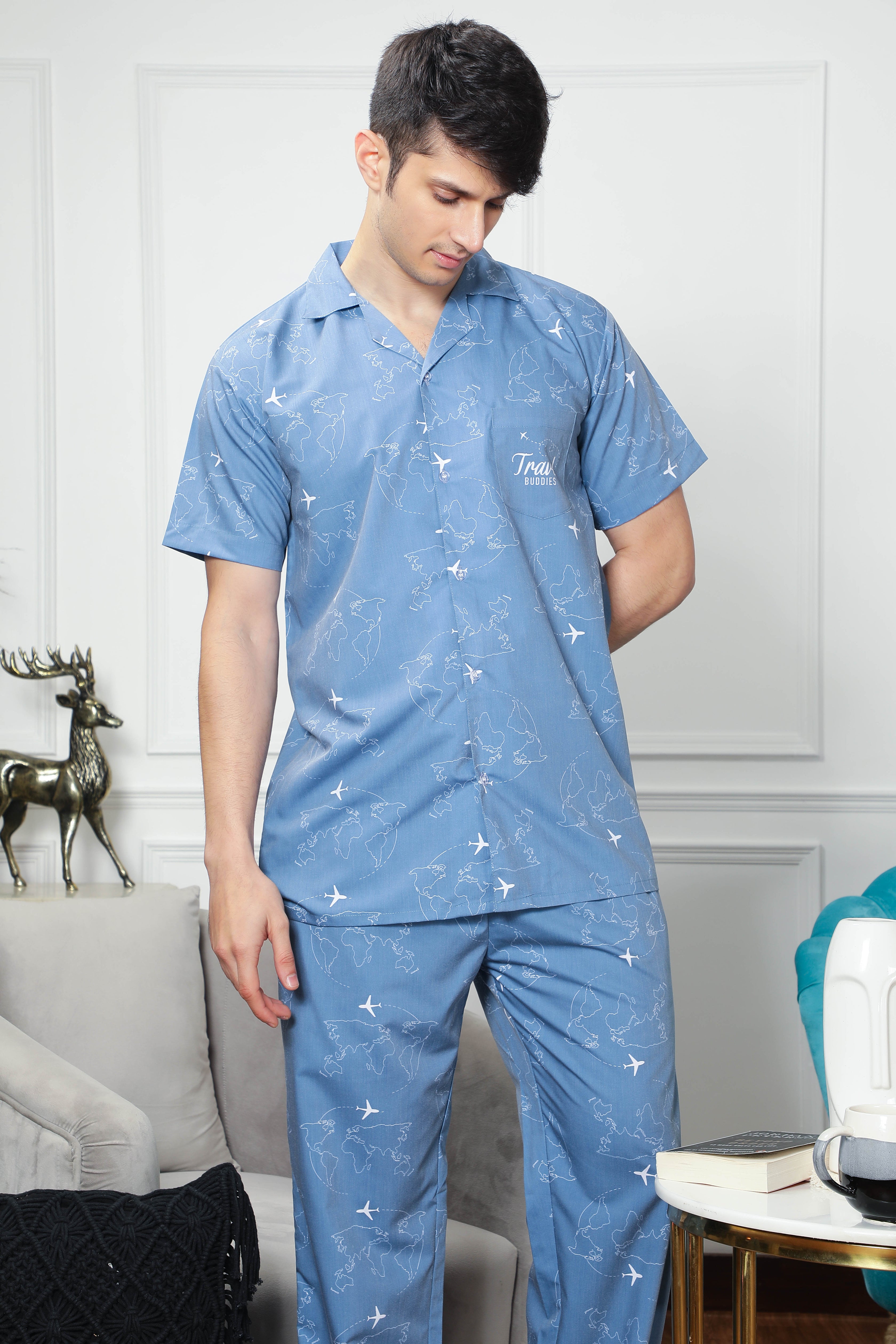 The Travellers Couple PJ Set- Male thehouseofcomfort