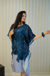 Aquatic Teal Printed Kaftan Dress